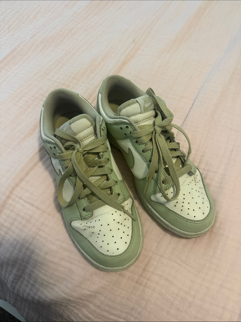Nike Low-Top Sneakers in Sage Green and White